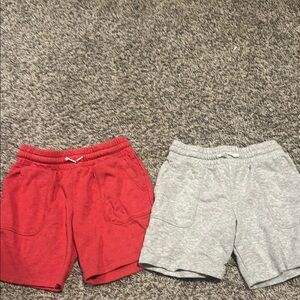 Boys Medium Red and Gray Shorts Set